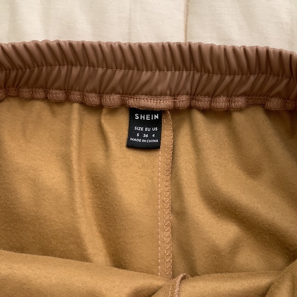 SHEIN Tan Leather Pants - Picture 6 of 7